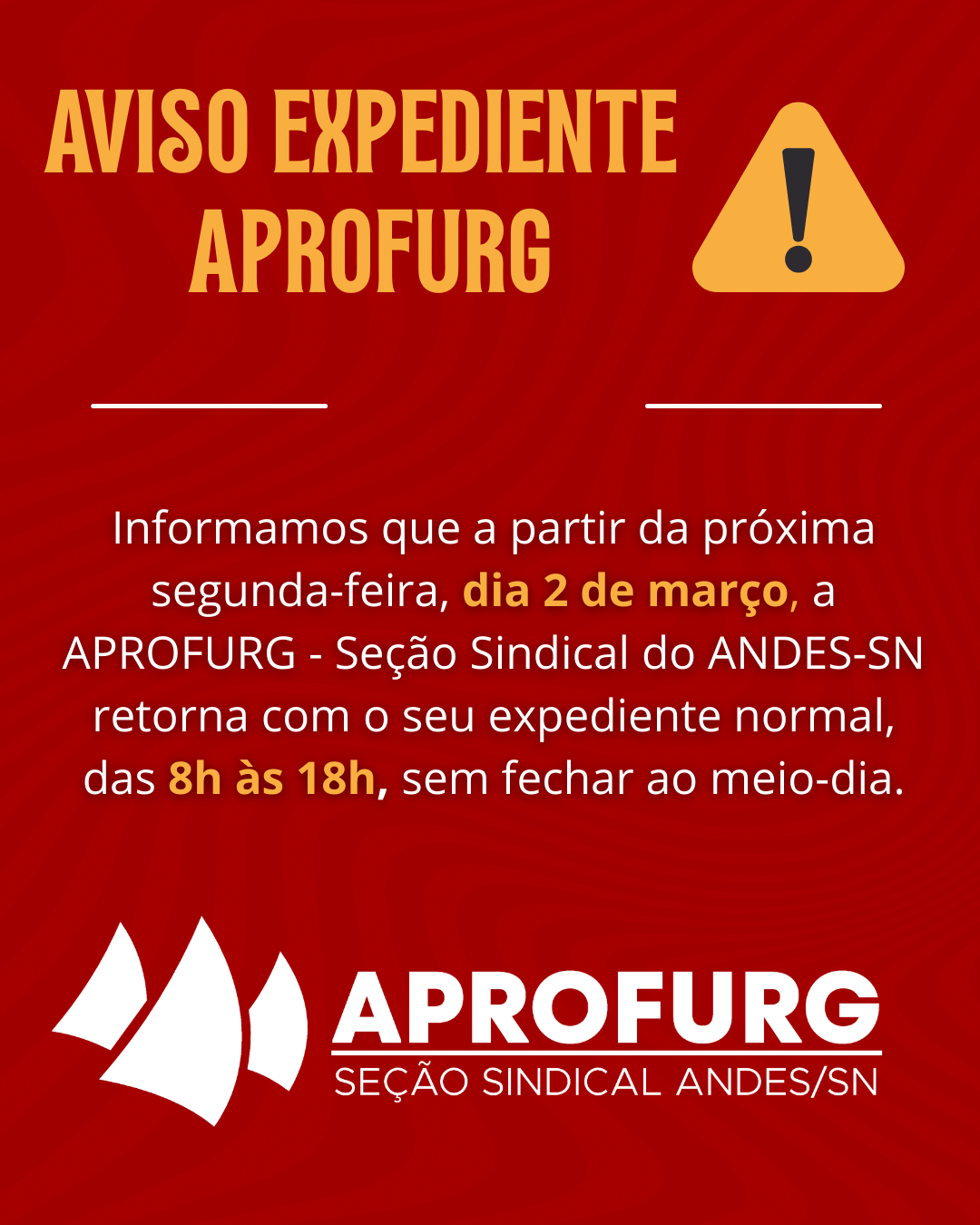 AVISO FERIADO